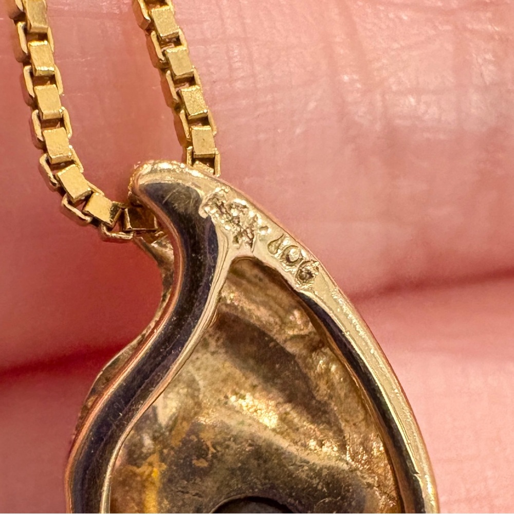14K Australian Opal Pendant, Vintage Doublet, Crystal Dark Natural, Colorful IOG - Picture 14 of 14
